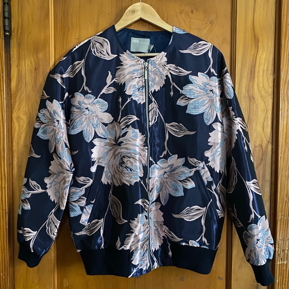ASOS - Bomber Jacket in Floral Jacquard